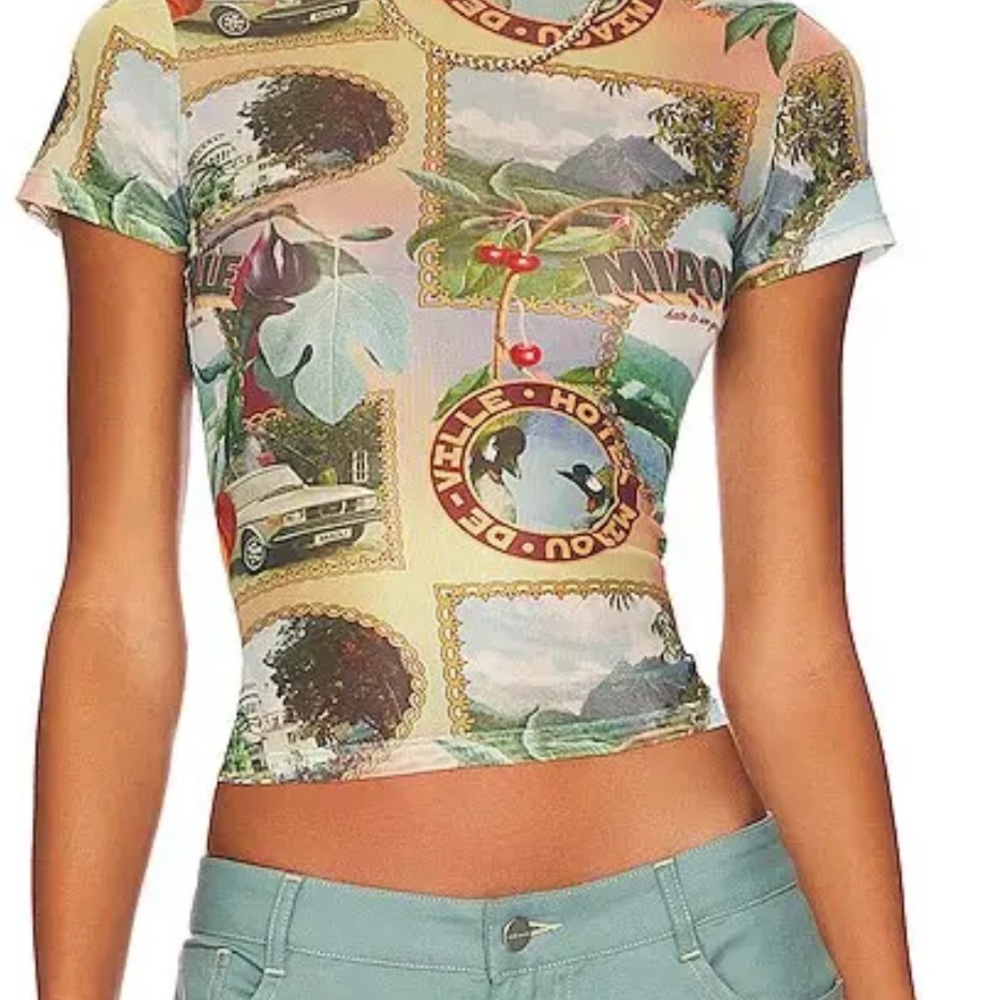 Miaou Multicolor Graphic Crop Top